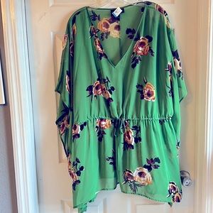 #LaneBryant chiffon type top with pull string. So pretty #plussized 22/24 Green